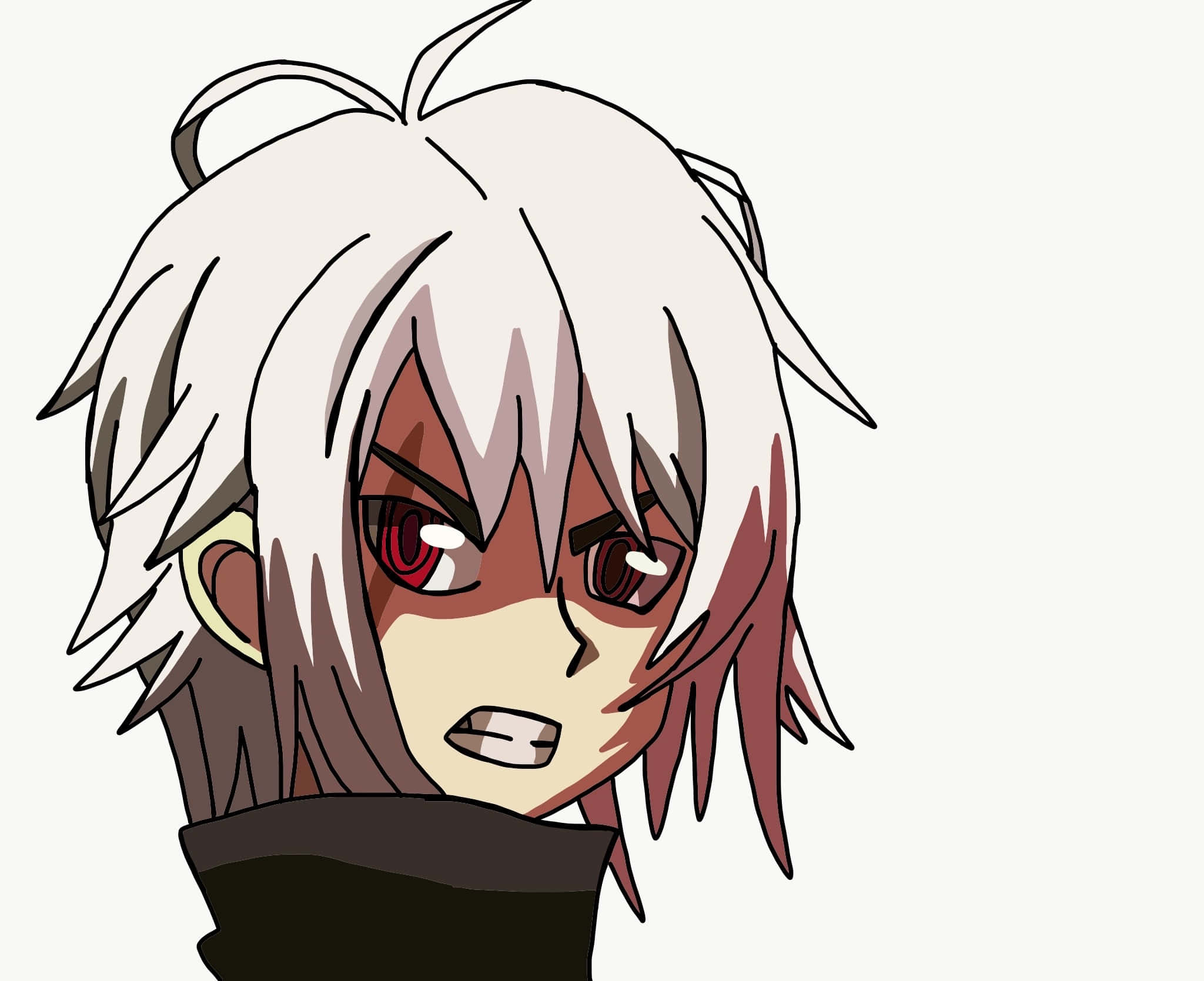 Shu Kurenai, spiky white hair, red eyes, Full HD Desktop Wallpaper