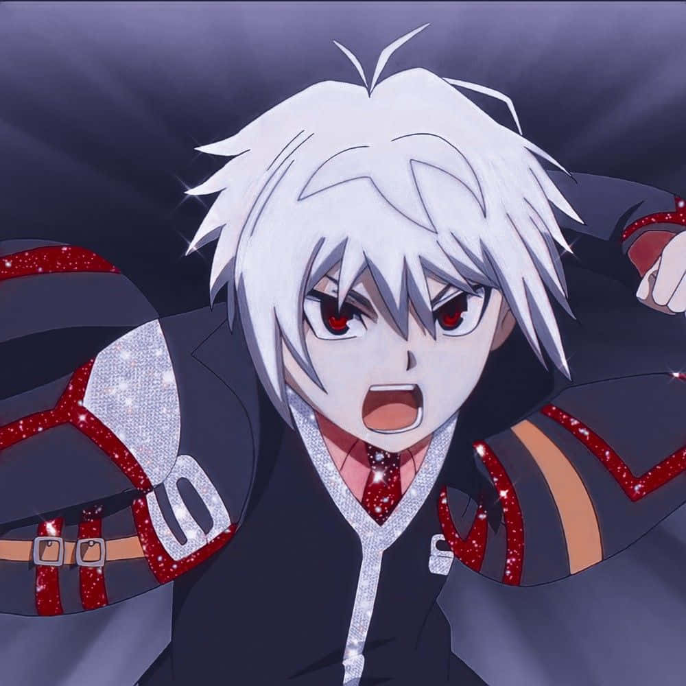 Shu Kurenai, spiky white hair, red eyes, SD Desktop Wallpaper