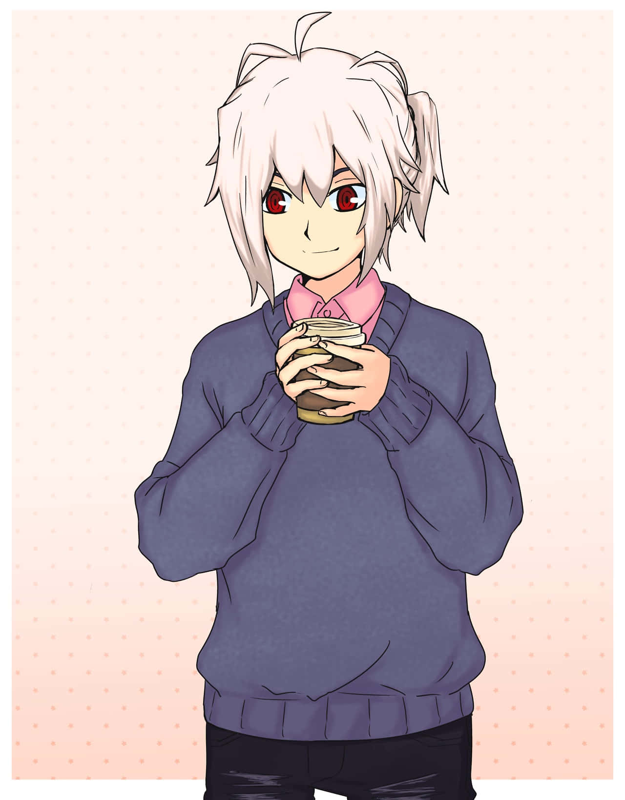 Shu Kurenai, white hair, red eyes, HD Phone Wallpaper
