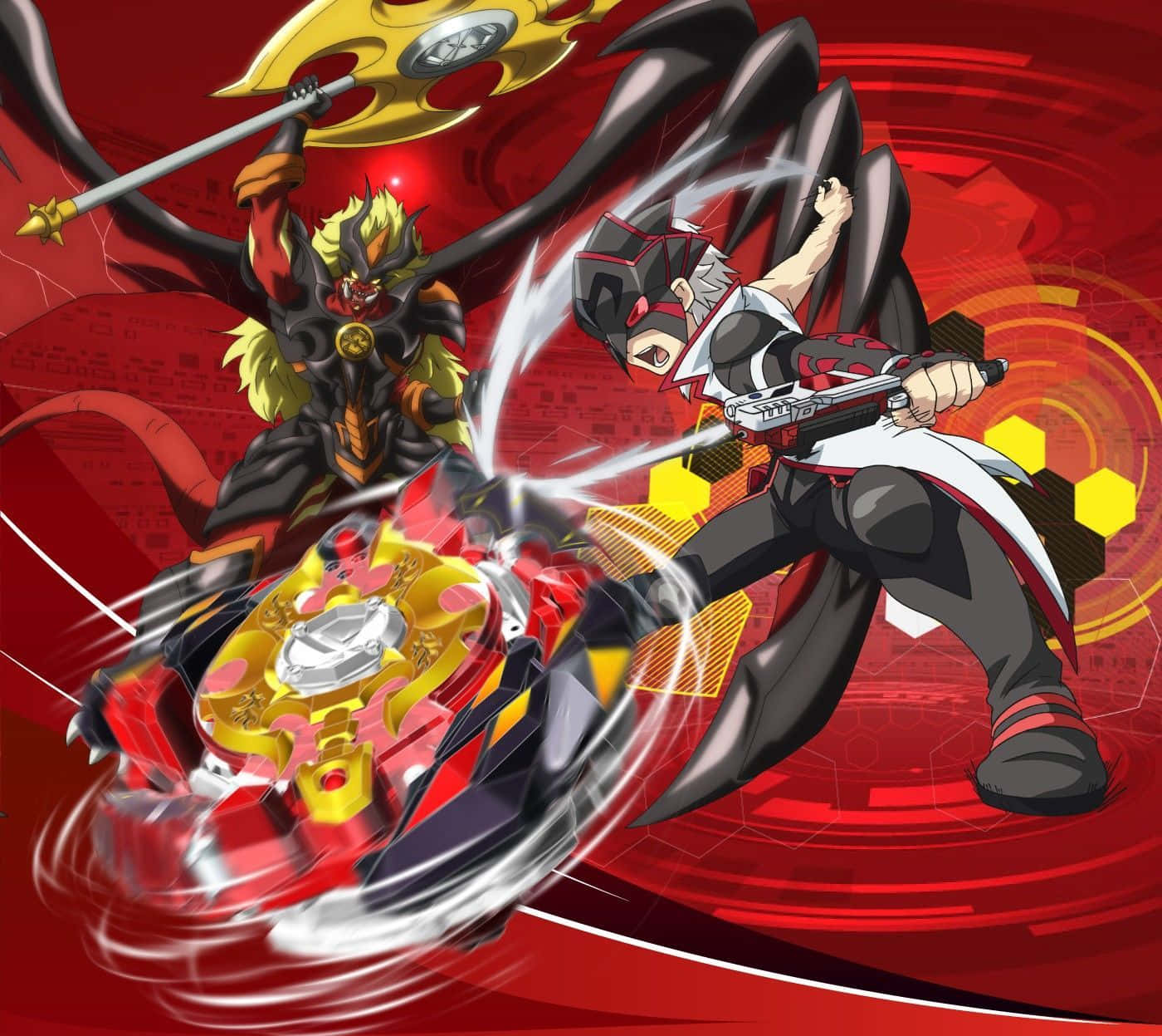 Shu Kurenai, anime characters, spinning tops, HD Desktop Wallpaper