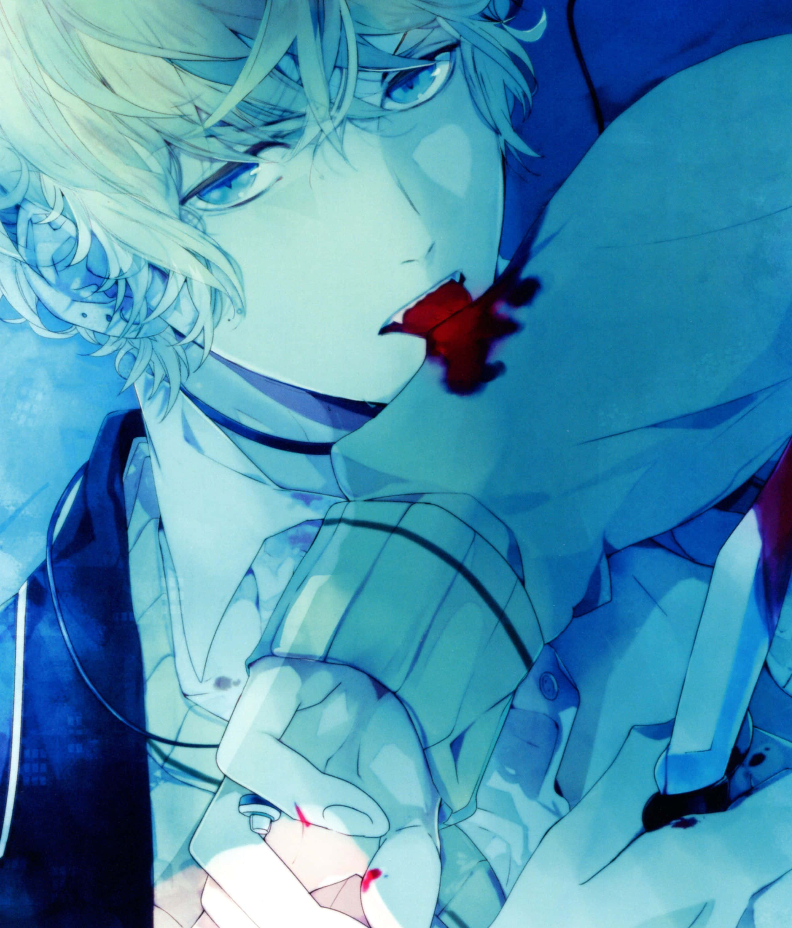 Shu Sakamaki, blue eyes, blonde hair, 2K Phone Wallpaper