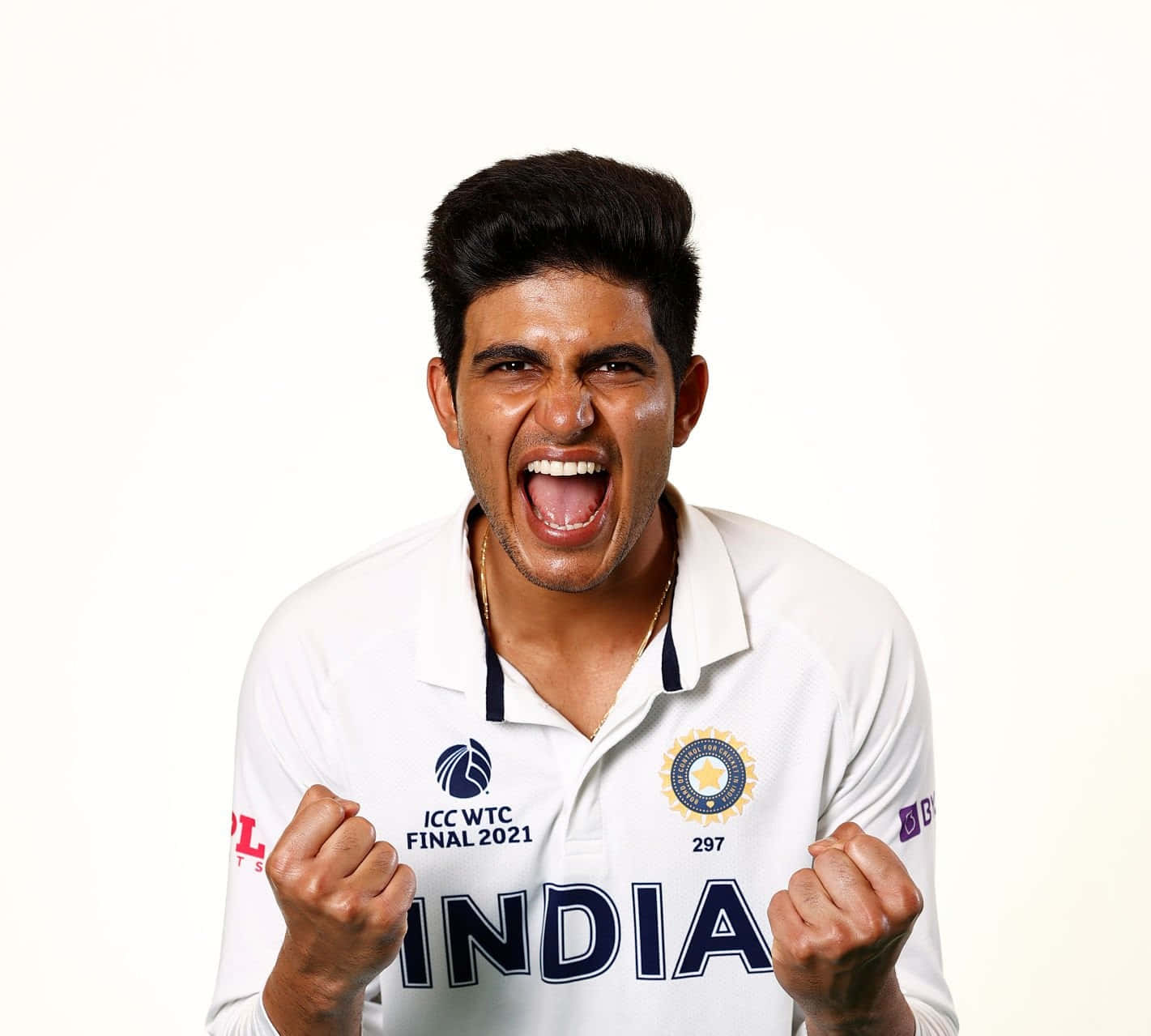 Shubman Gill, white India jersey, cricket player, HD Desktop Wallpaper