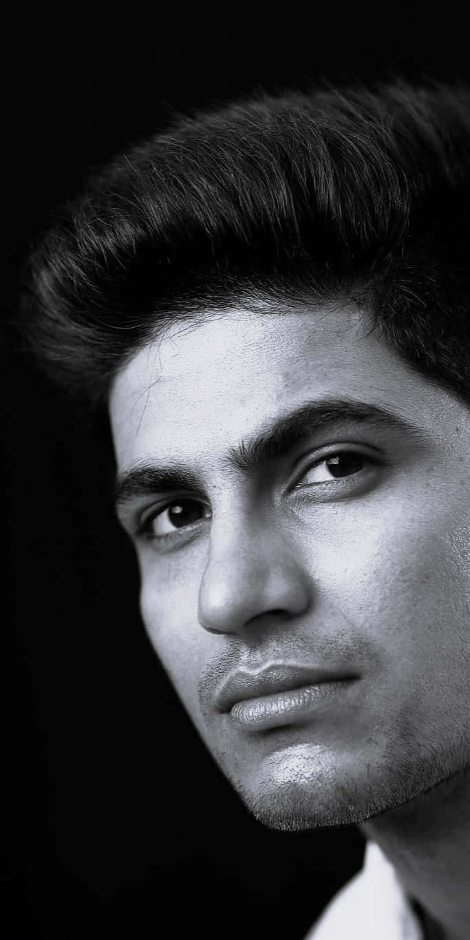 Shubman Gill, black and white, close-up portrait, HD Phone Wallpaper