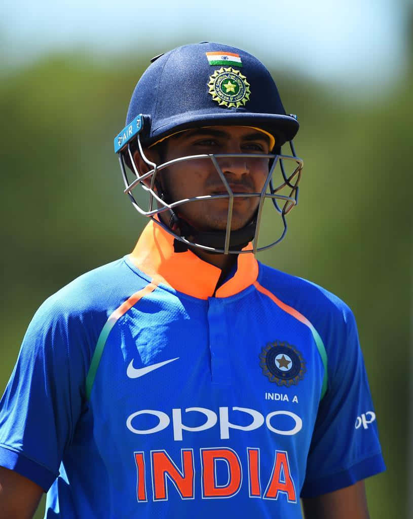Shubman Gill, blue uniform, helmet, SD Phone Wallpaper