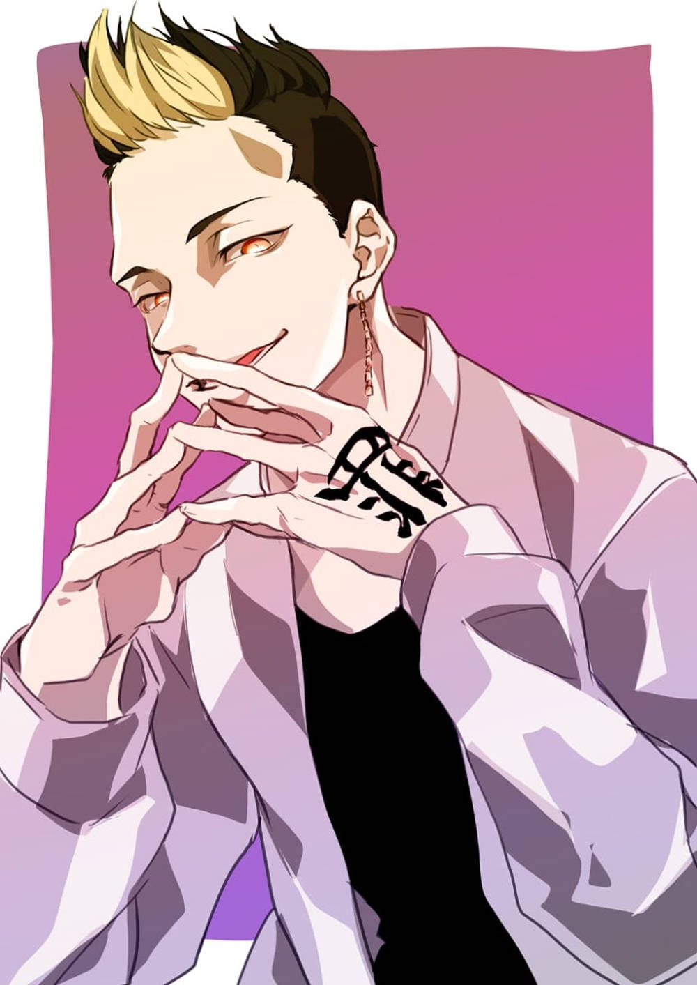 Shuji Hanma, spiky blonde hair, red eyes, HD Phone Wallpaper