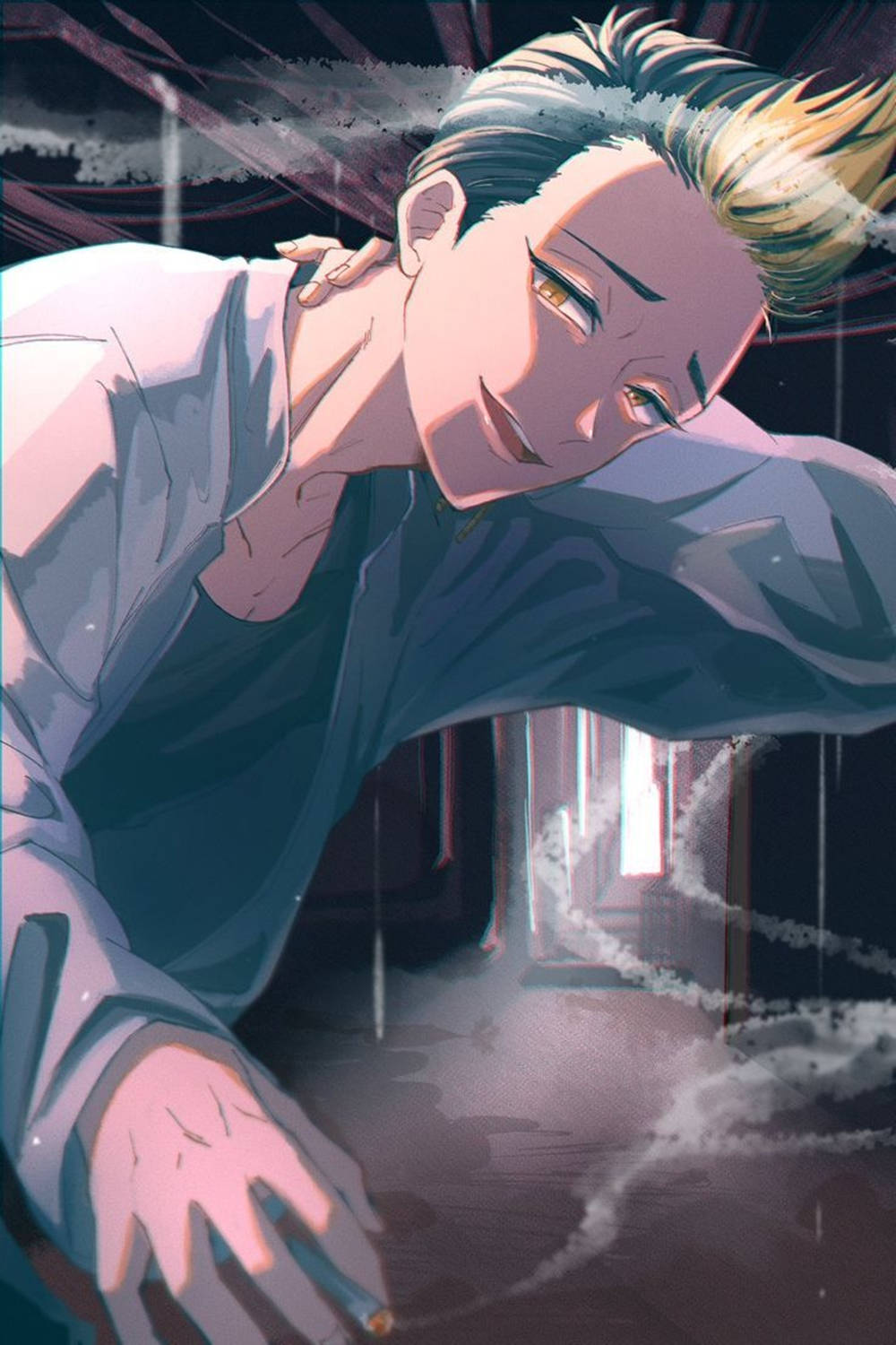 Shuji Hanma, yellow black hair, spiky blonde hair, HD Phone Wallpaper
