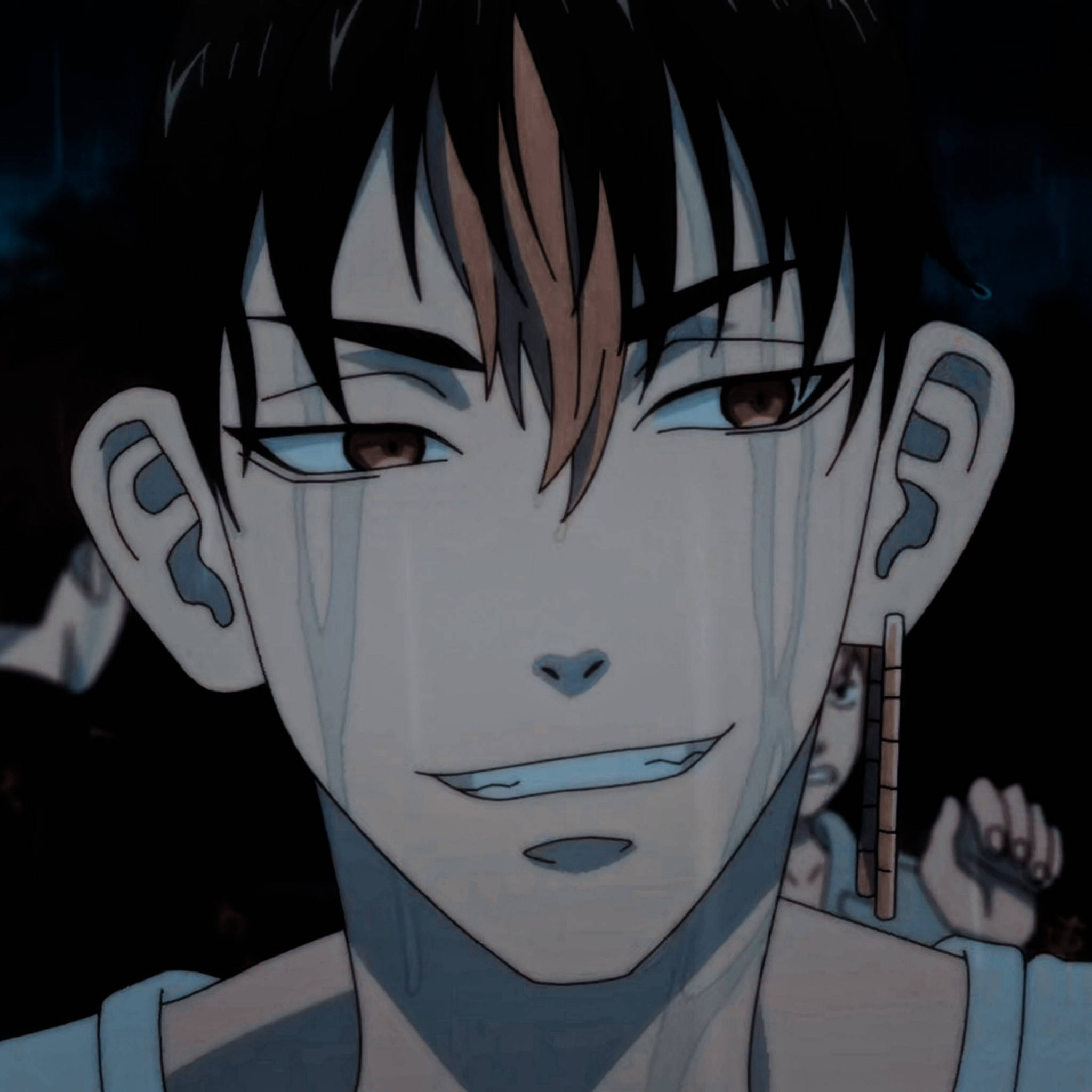 Shuji Hanma, dark hair, tear streaks, Full HD Desktop Wallpaper