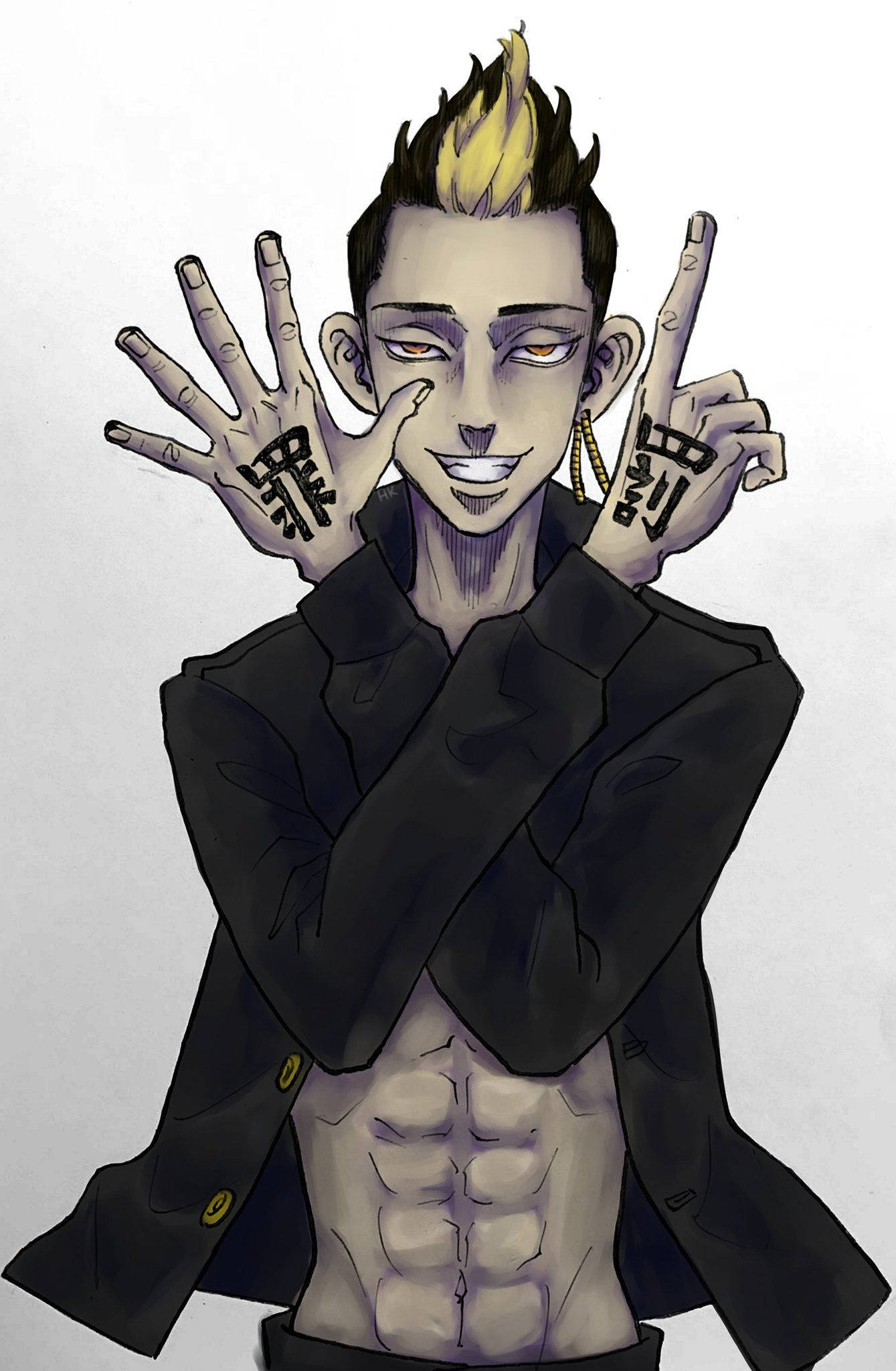 Shuji Hanma, abs, spiky hair, Full HD Phone Wallpaper