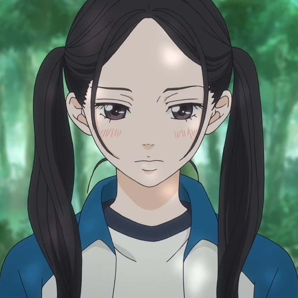 Shuko Murao, dark pigtails, blue jacket, SD Desktop Wallpaper