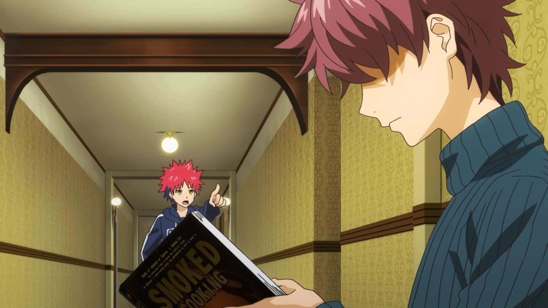 Shun Ibusaki, pink-haired anime boy, red-haired boy, Full HD Desktop Wallpaper