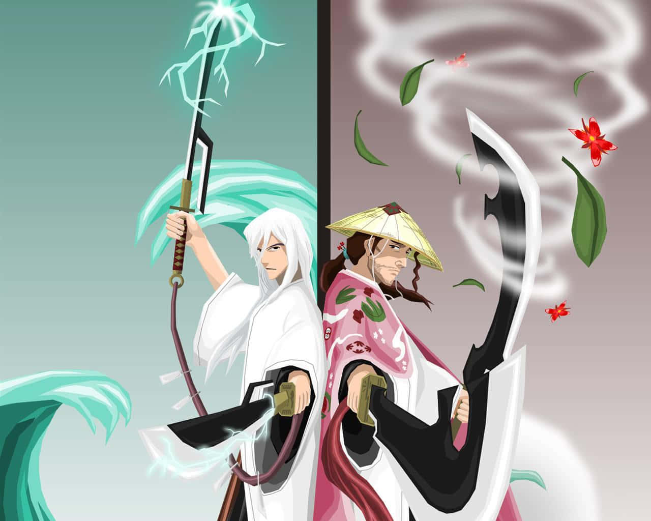 Shunsui Kyoraku, glowing sword, large scythe, HD Desktop Wallpaper