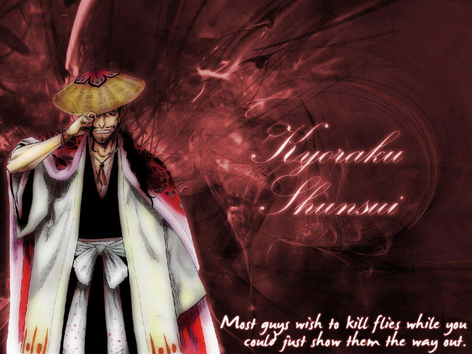 Shunsui Kyoraku, white robe, straw hat, HD Desktop Wallpaper