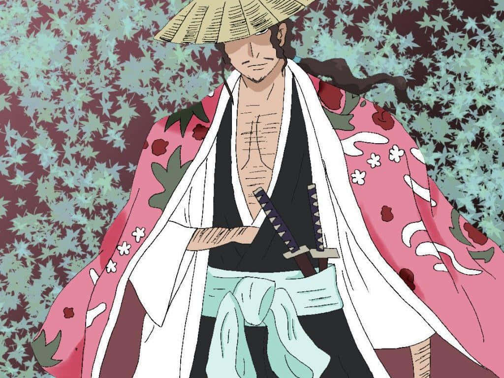 Shunsui Kyoraku, 8th Division of the Gotei 13, pink floral robe, SD Desktop Wallpaper