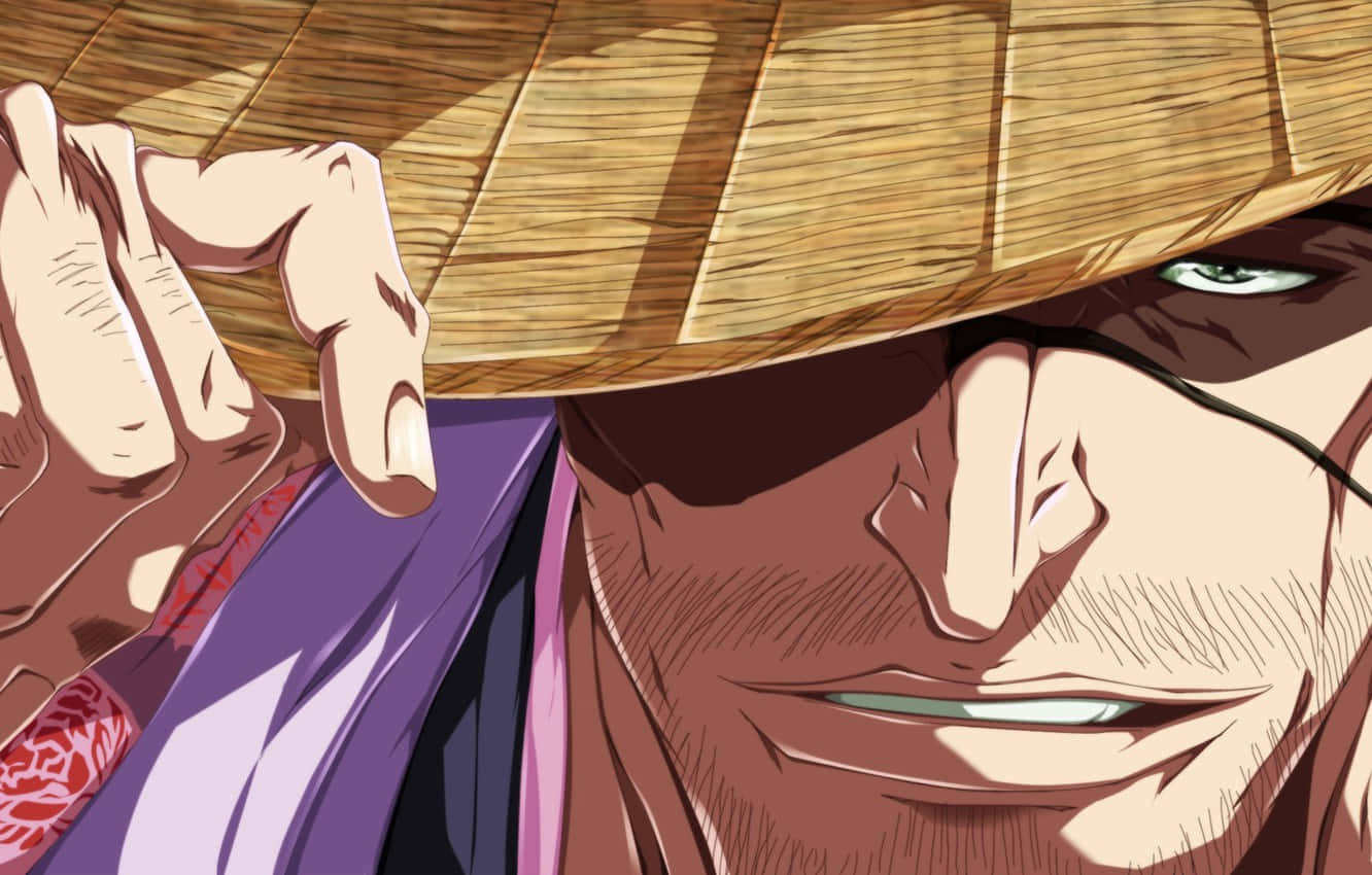 Shunsui Kyoraku, straw hat, green eyes, HD Desktop Wallpaper