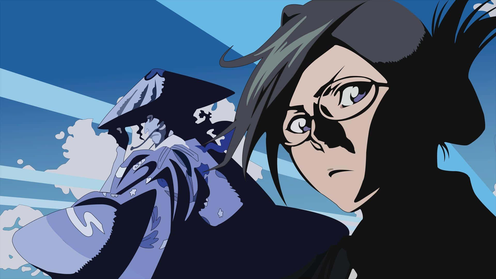 Shunsui Kyoraku, glasses, dark hair, Full HD Desktop Wallpaper