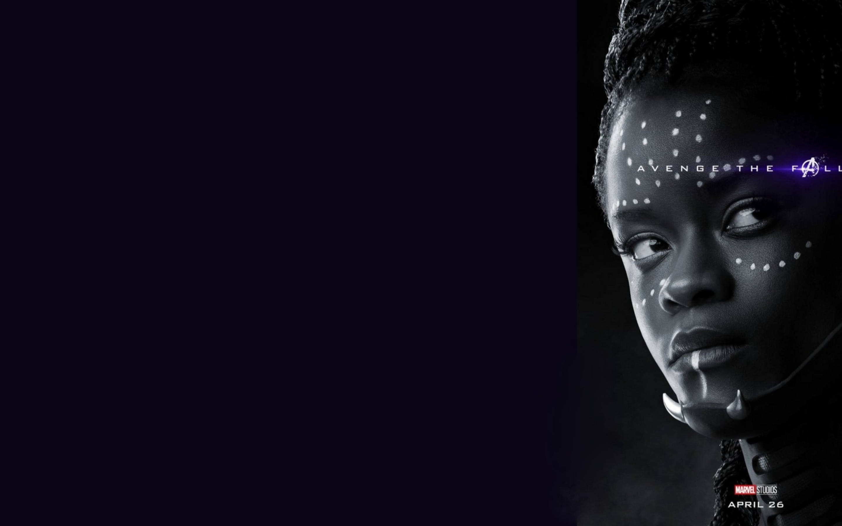 Shuri, black and white shoot, glowing white dots, 2K Desktop Wallpaper
