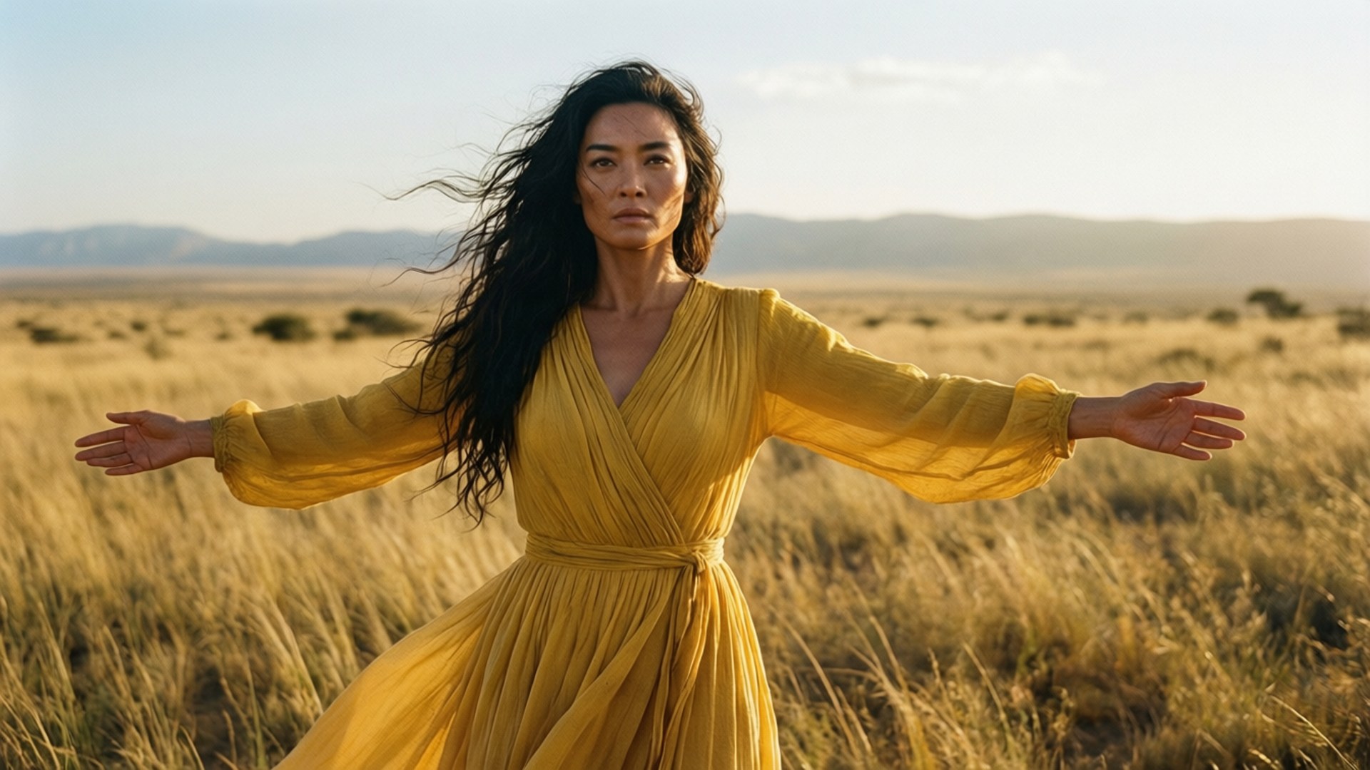 Shuri, savanna, yellow dress, Full HD Desktop Wallpaper