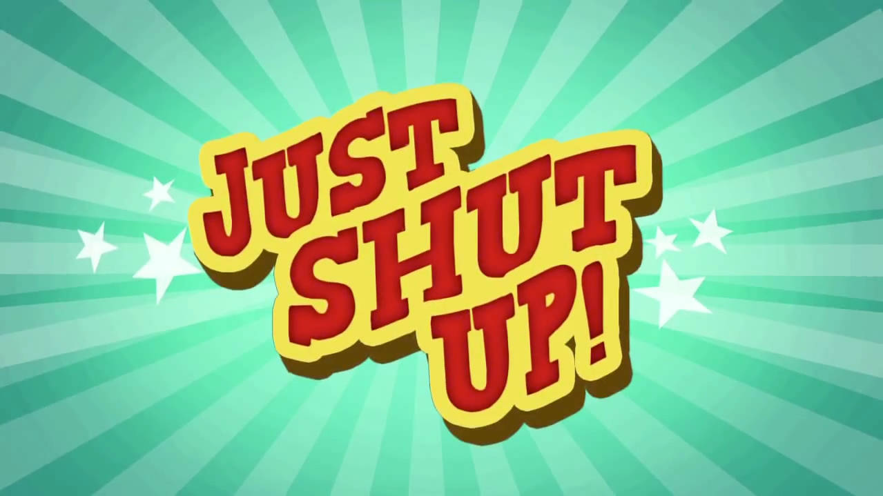 Just Shut Up, red text, yellow outline, SD Desktop Wallpaper