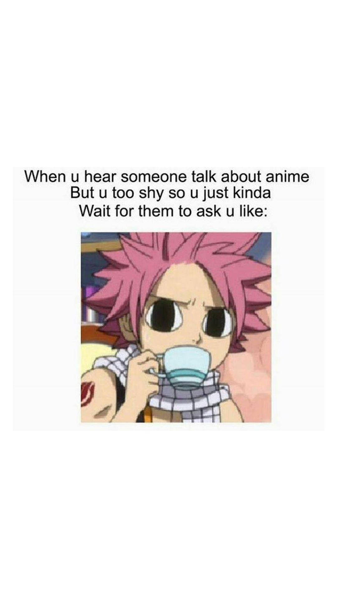 anime character, pink spiky hair, blue cup, Full HD Phone Wallpaper