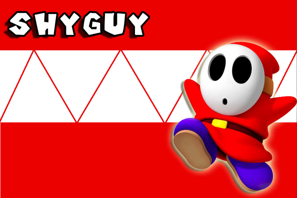 Shy Guy, red-cloaked, big black eyes, SD Desktop Wallpaper