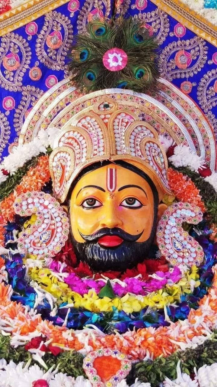 Shyam Baba, floral garlands, peacock feather crown, HD Phone Wallpaper