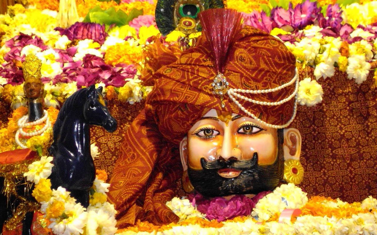 Shyam Baba, bearded deity, orange turban, HD Desktop Wallpaper