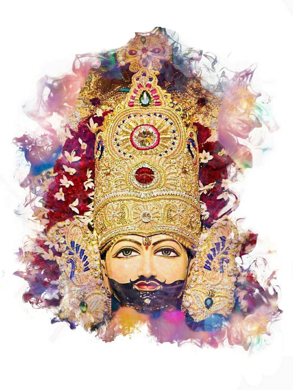 Shyam Baba, golden crown, jewels, HD Phone Wallpaper