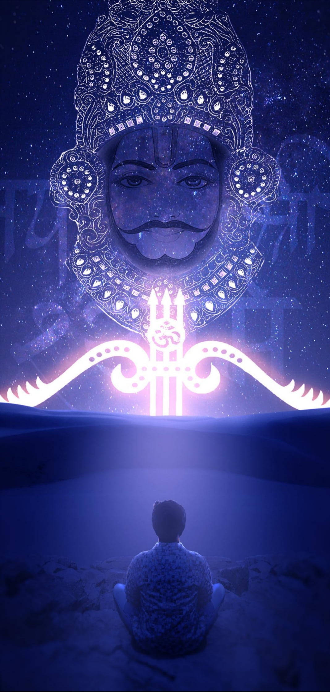 Shyam Baba, cosmic deity, intricate headdress, Full HD Phone Wallpaper
