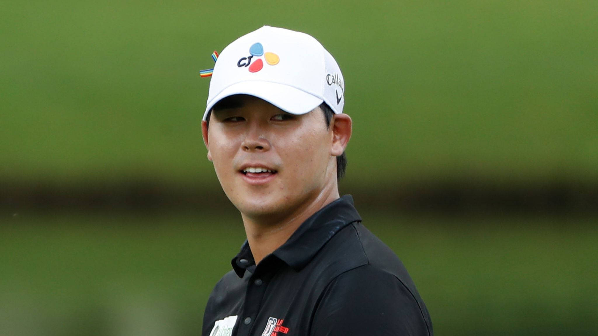 Si Woo Kim, white cap, black polo shirt, Full HD Desktop Wallpaper