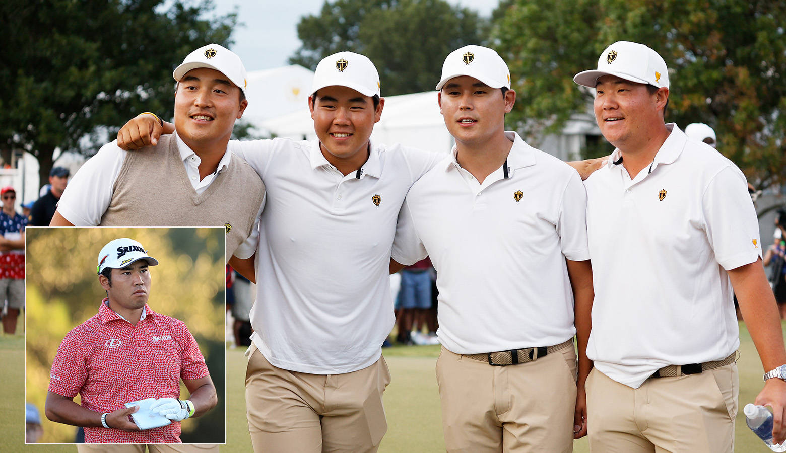 Si Woo Kim, white caps, khaki pants, HD Desktop Wallpaper