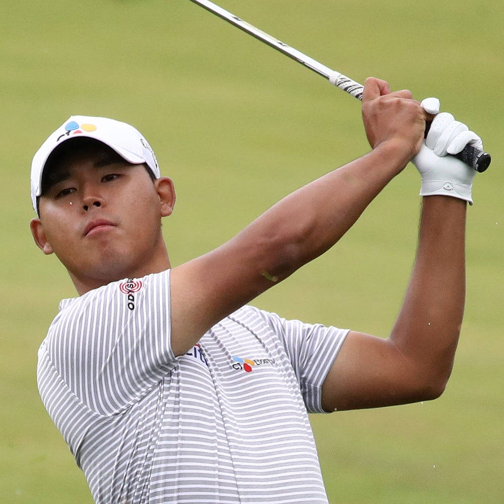 Si Woo Kim, golfer, mid-swing, SD Desktop Wallpaper