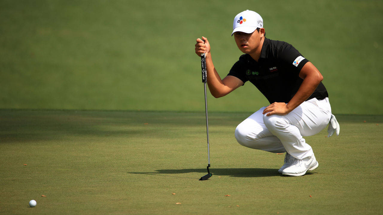 Si Woo Kim, green, putt, HD Desktop Wallpaper