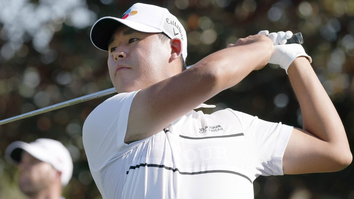 Si Woo Kim, golf, white attire, HD Desktop Wallpaper