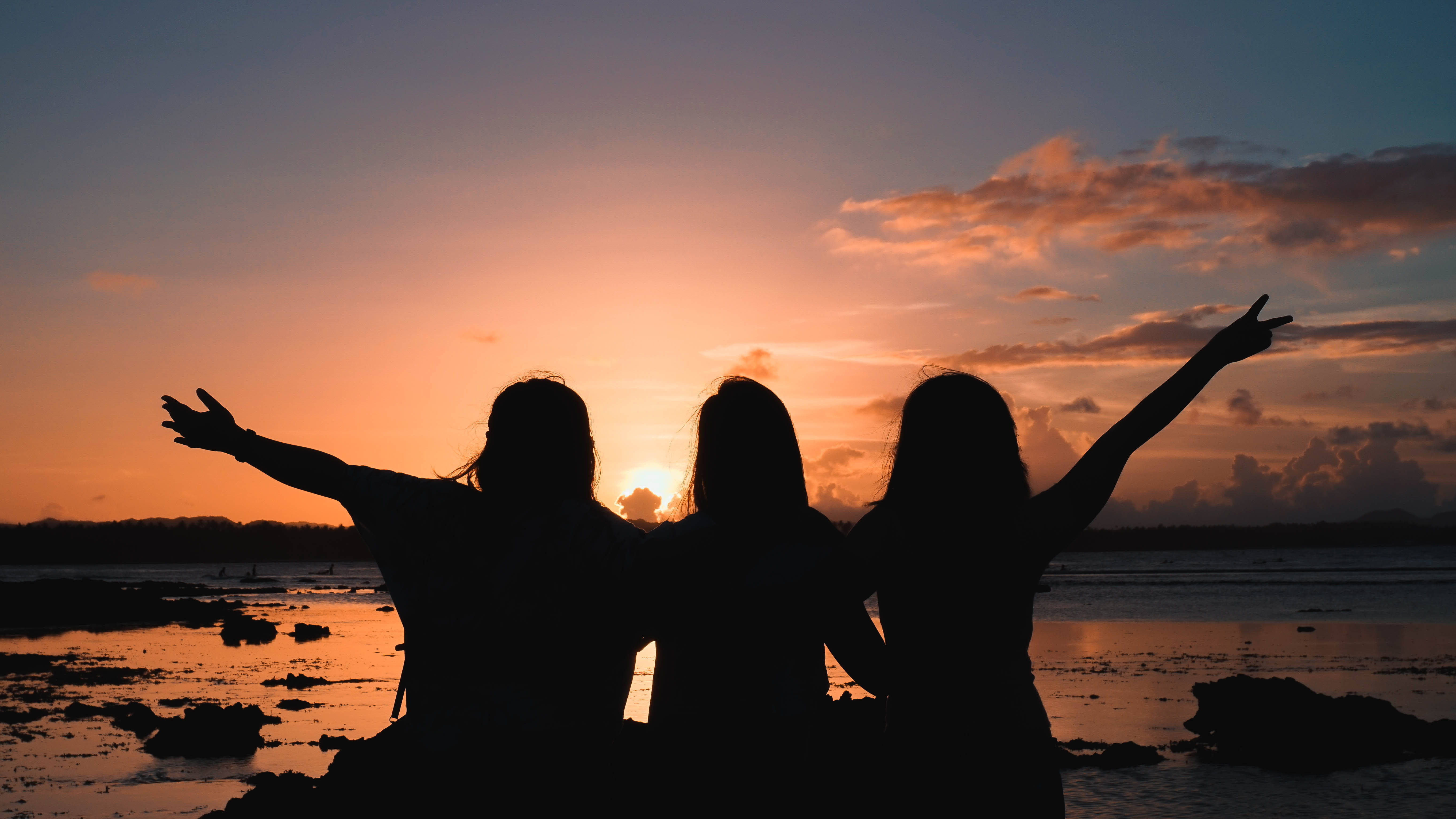 Siargao Island, sunset, orange, 5K Desktop Wallpaper