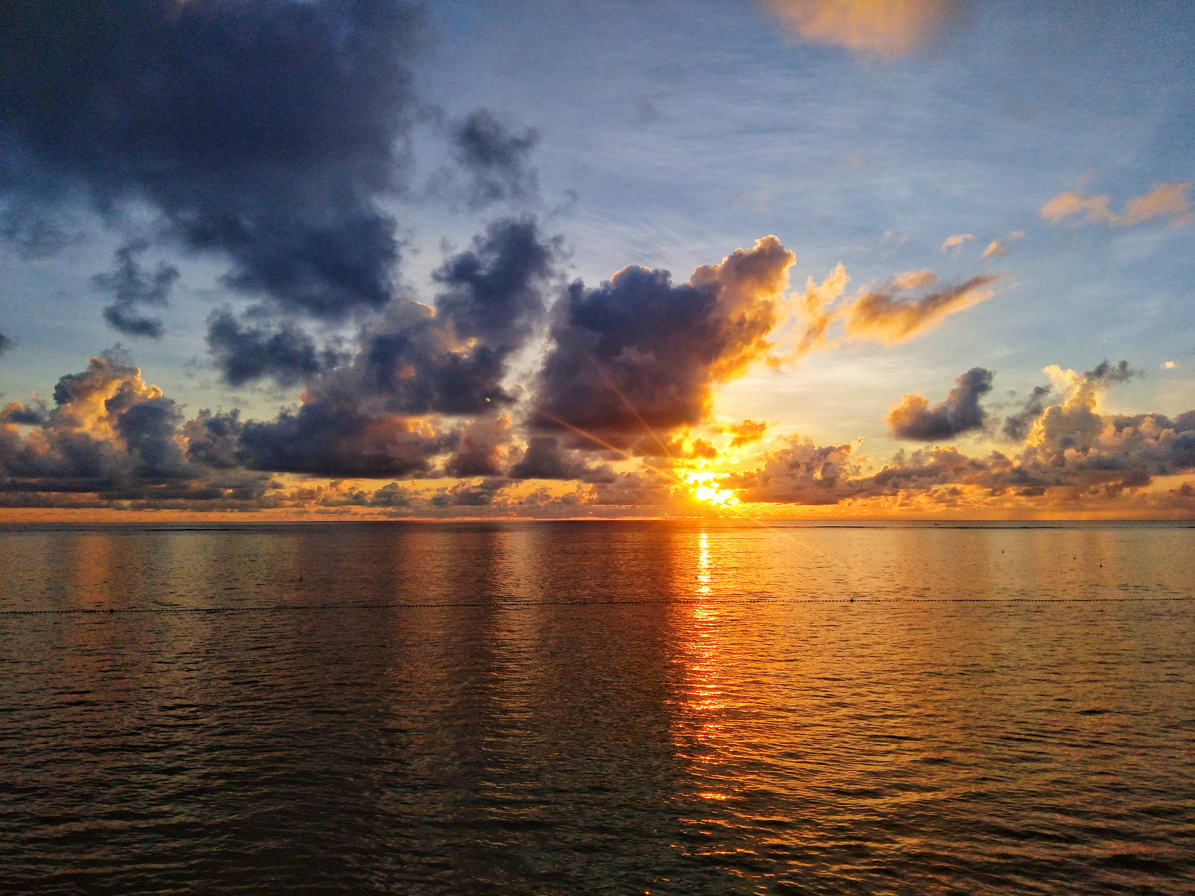 Siargao Island, golden ocean, sunrise, 4K Desktop Wallpaper
