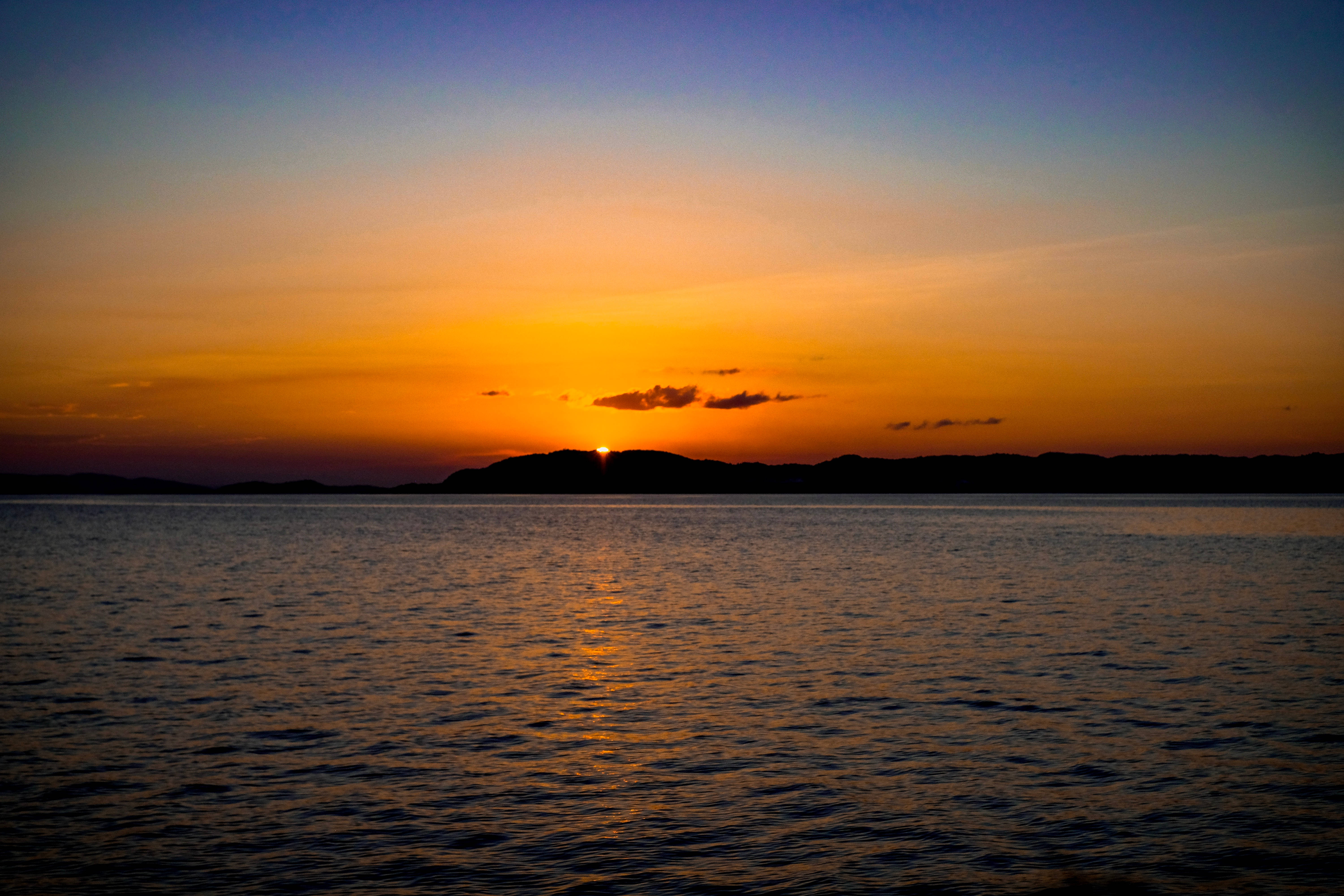 Siargao Island, ocean sunset, silhouette, 5K Desktop Wallpaper