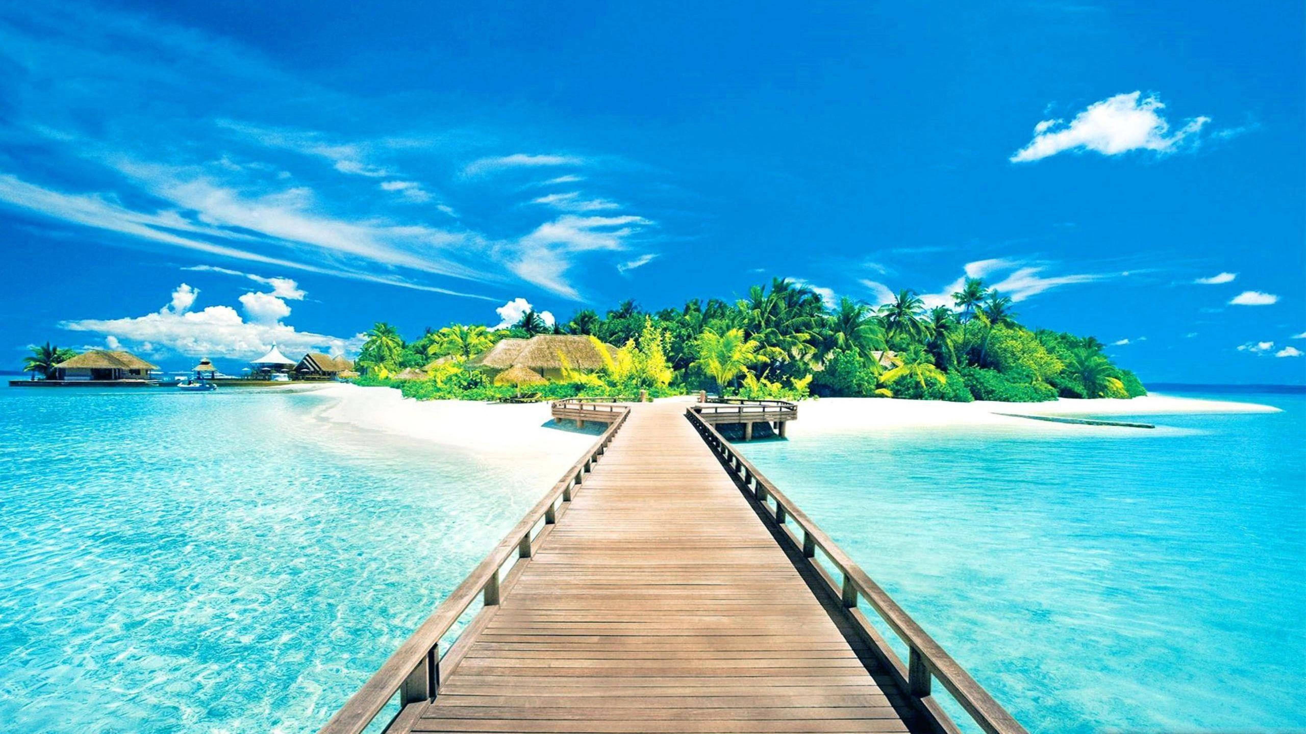 Siargao Island, beach boardwalk, wooden pier, 5K Desktop Wallpaper