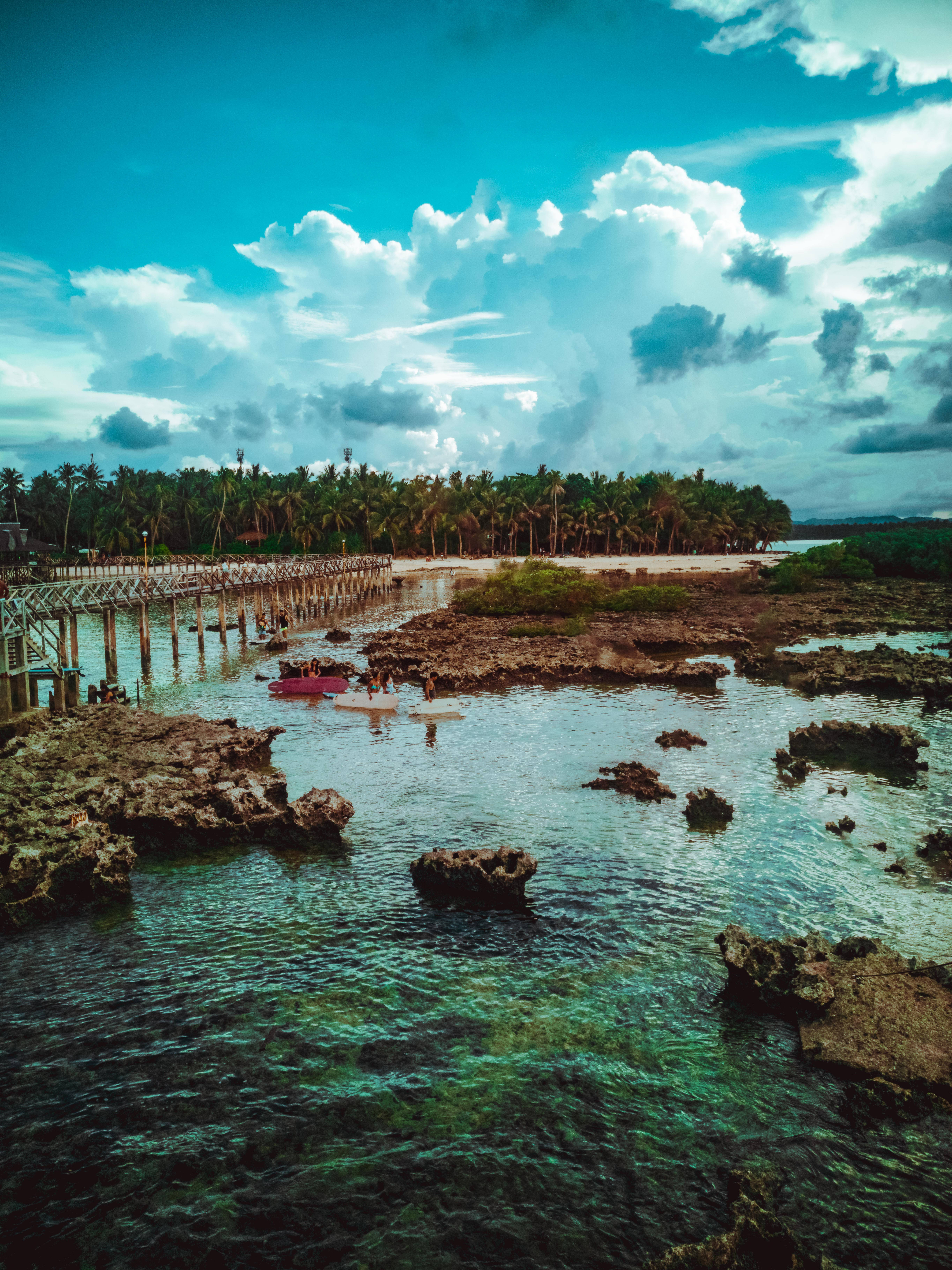 Siargao Island, Cloud 9, turquoise waters, 5K Phone Wallpaper