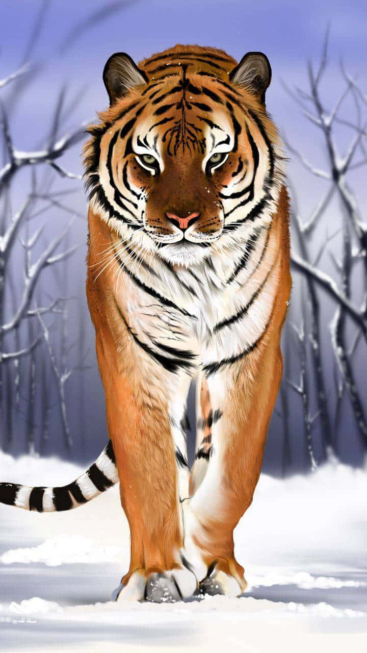 Siberian Tiger, snowy forest, deep snow, HD Phone Wallpaper