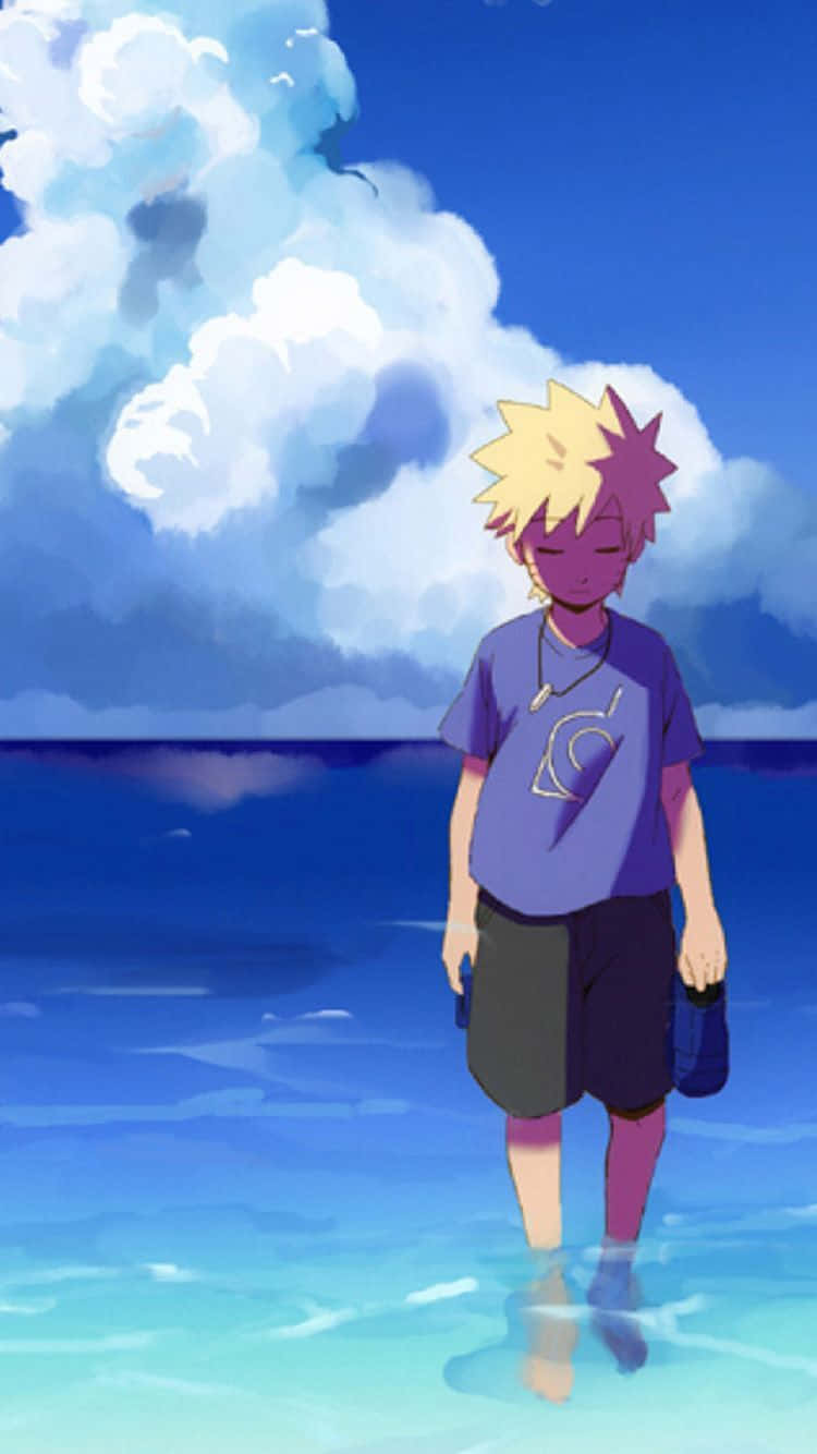 Sick Anime, spiky-haired anime boy, turquoise water, HD Phone Wallpaper