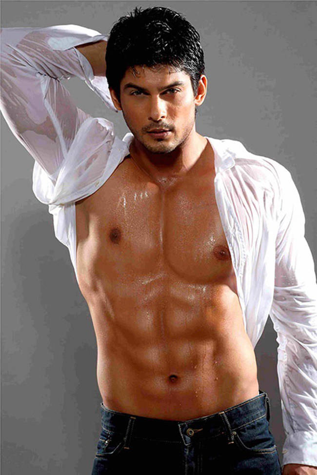 Sidharth Shukla, wet skin, dark hair, SD Phone Wallpaper