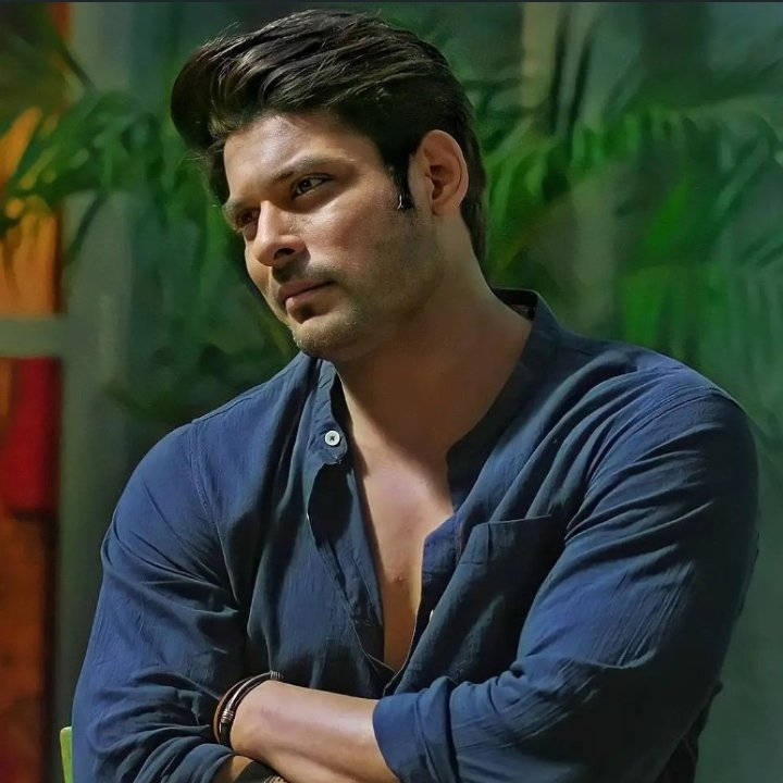 Sidharth Shukla, blue shirt, arms crossed, SD Desktop Wallpaper