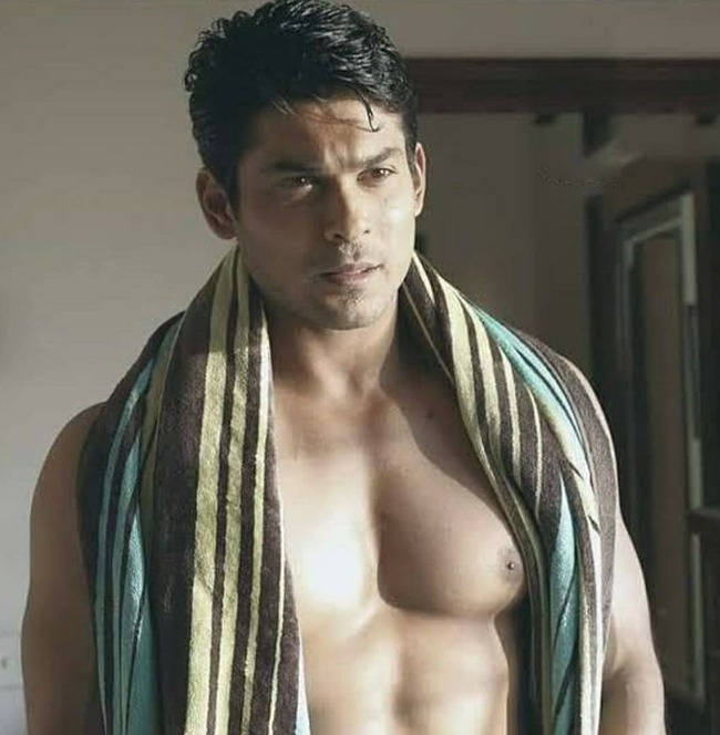 Sidharth Shukla, striped towel, shirtless, SD Phone Wallpaper