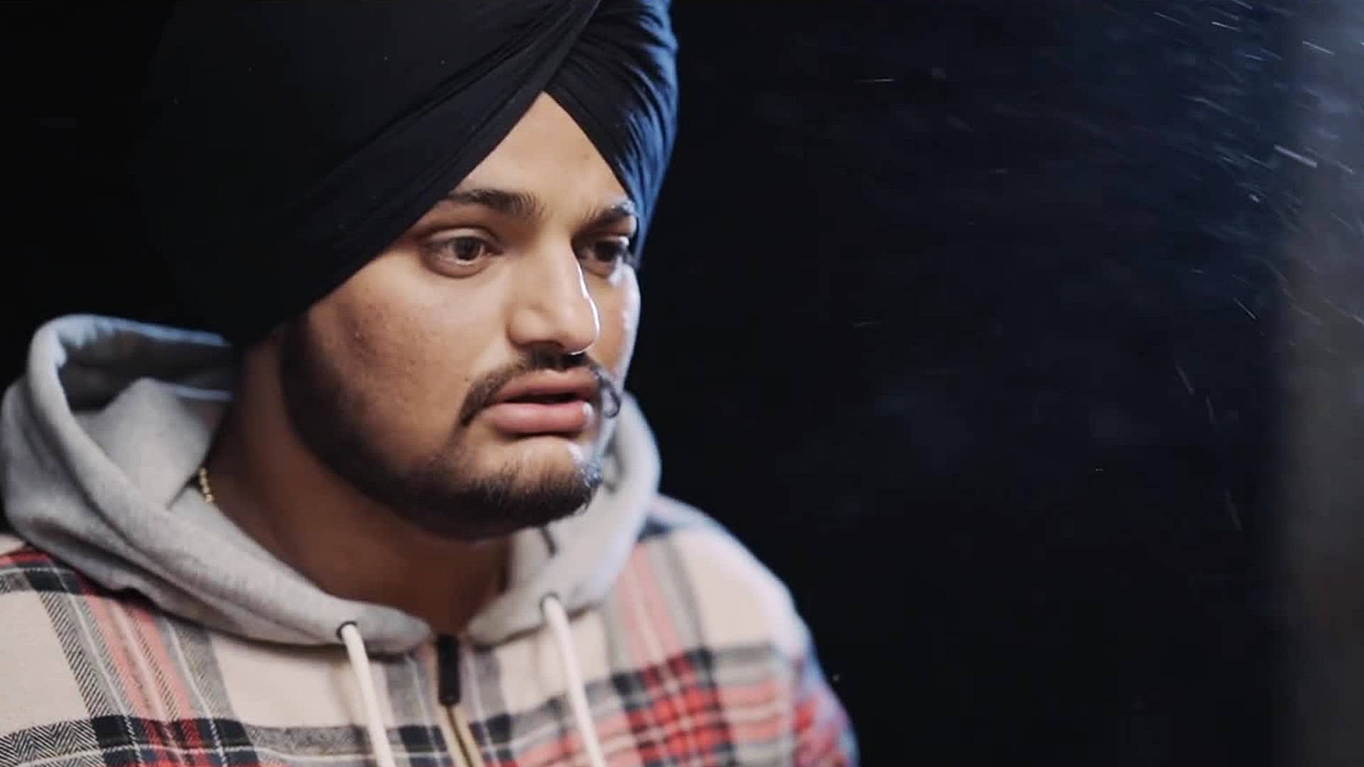 Sidhu Moose Wala, black turban, plaid hoodie, Full HD Desktop Wallpaper