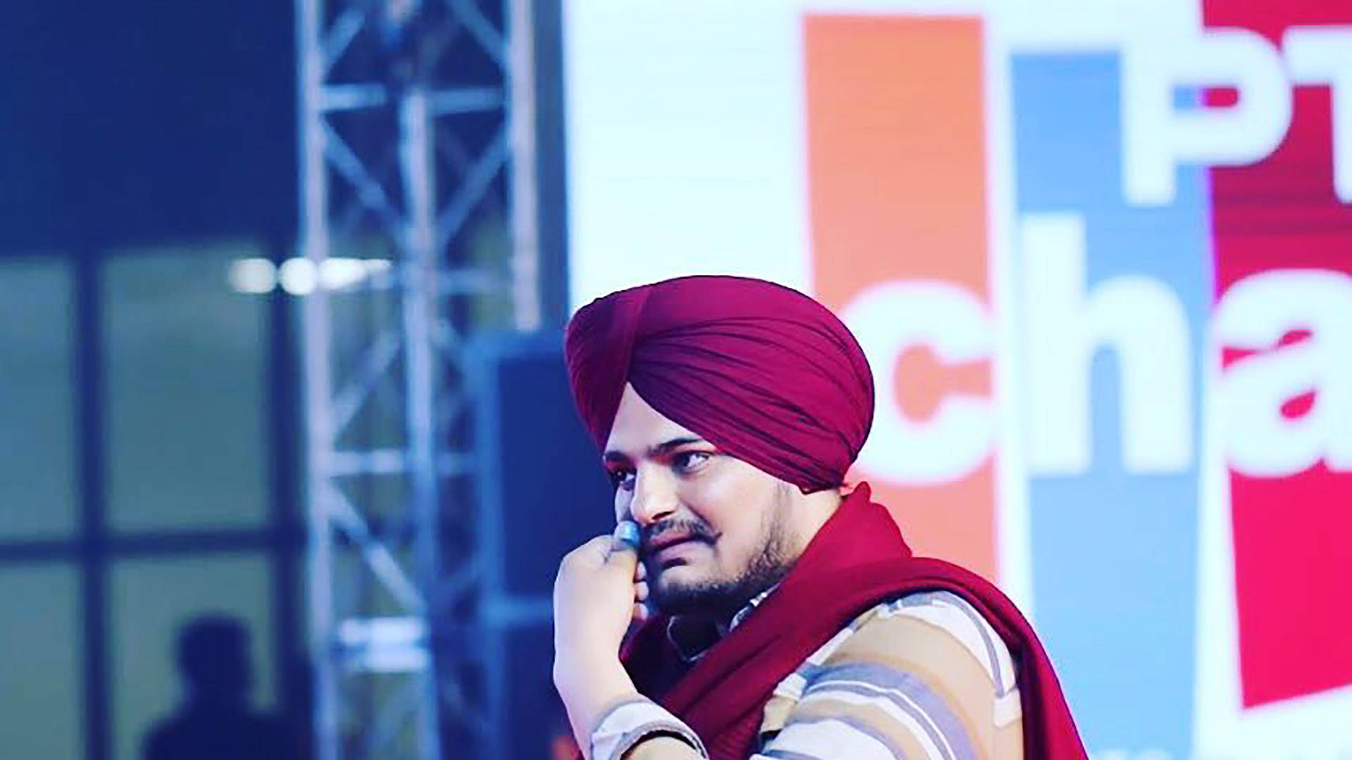 Sidhu Moose Wala, vibrant red turban, scarf, Full HD Desktop Wallpaper