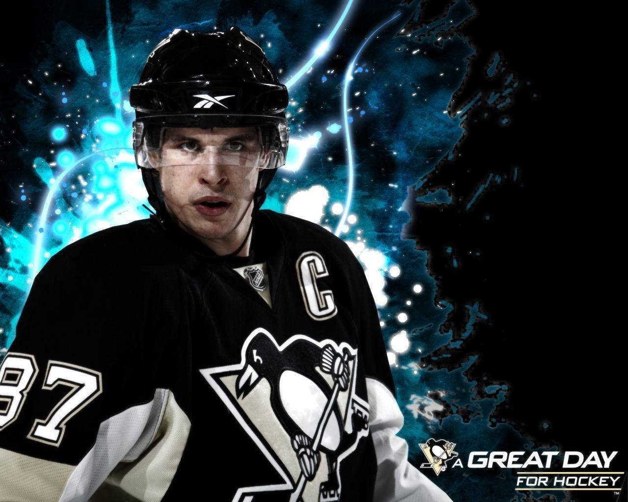 Sidney Crosby, black and white uniform, captain's 'C', HD Desktop Wallpaper