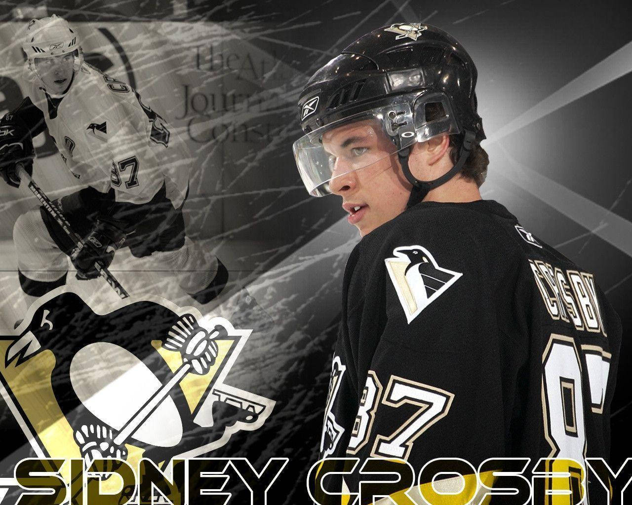 Sidney Crosby, black jersey, penguin logo, HD Desktop Wallpaper