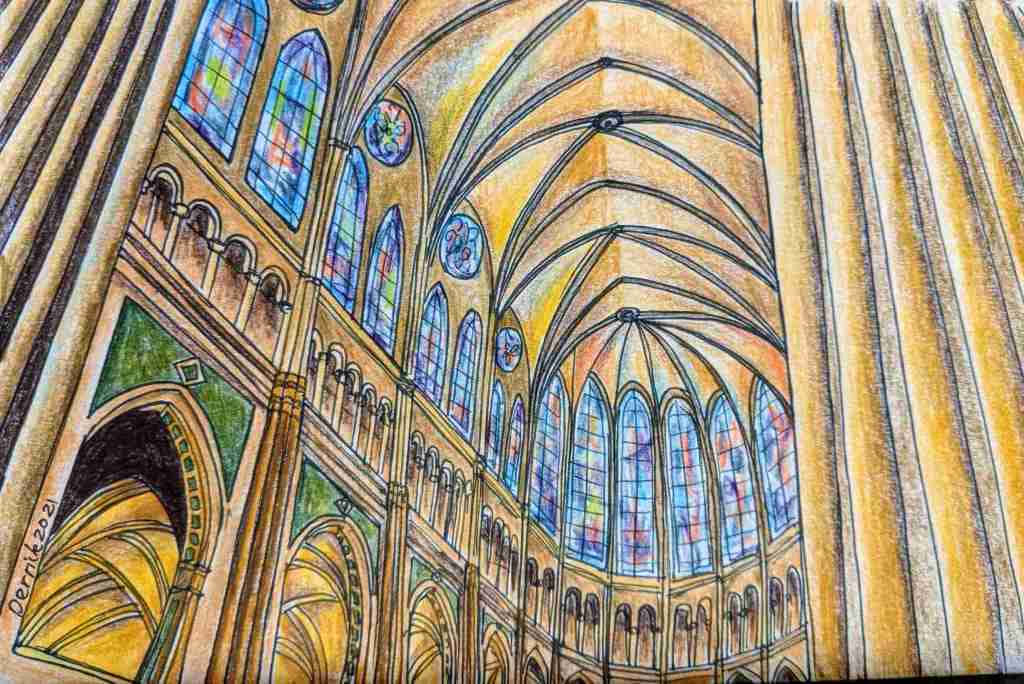 Gothic architecture, cathedral, soaring vaulted ceiling, SD Desktop Wallpaper