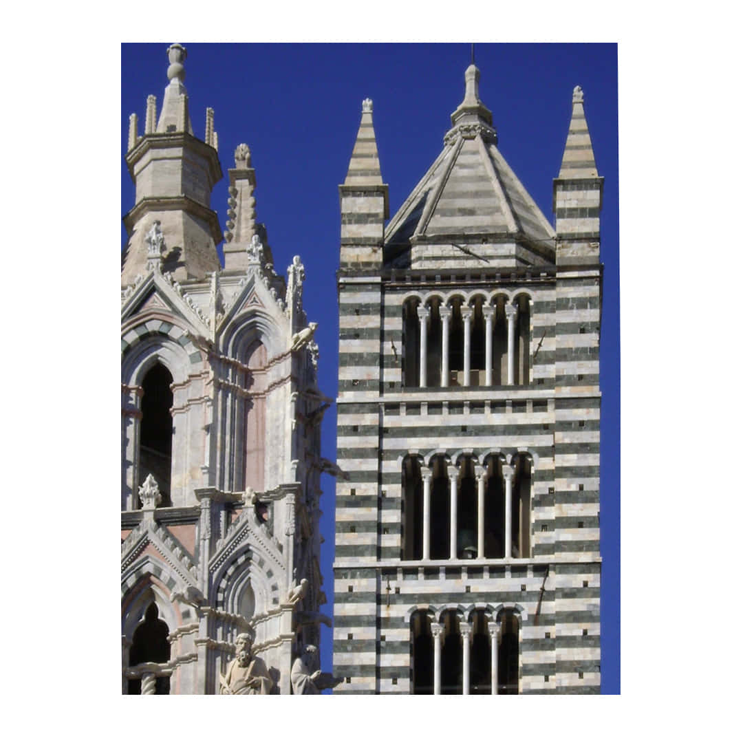 Siena Cathedral, striped patterns, pointed spires, SD Desktop Wallpaper
