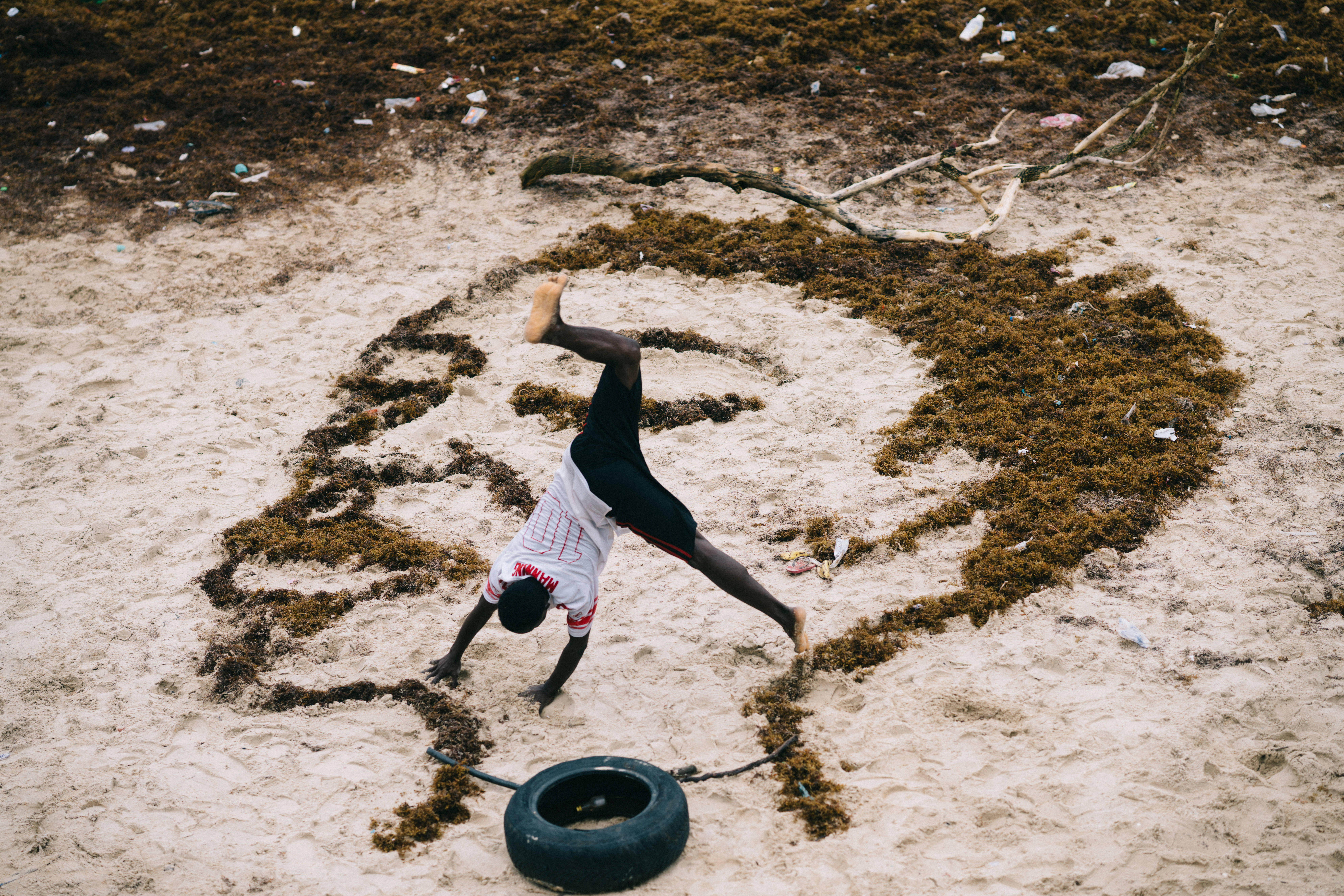 woman, artwork, sandy beach, 8K Desktop Wallpaper
